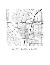 Charger l'image dans la galerie, Affiche cartographique de Albuquerque - Style Noir et Blanc
