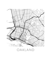 Charger l'image dans la galerie, Affiche cartographique de Oakland - Style Noir et Blanc
