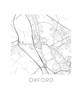 Charger l'image dans la galerie, Affiche cartographique de Oxford - Style Noir et Blanc
