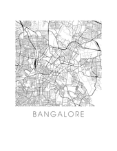 Charger l'image dans la galerie, Affiche cartographique de Bangalore - Style Noir et Blanc
