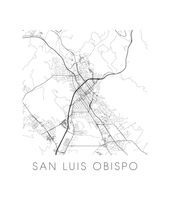 Charger l'image dans la galerie, Affiche cartographique de San Luis Obispo - Style Noir et Blanc
