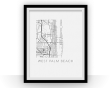 Charger l'image dans la galerie, Affiche cartographique de West Palm Beach - Style Noir et Blanc
