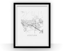 Charger l'image dans la galerie, Affiche cartographique de Ventura - Style Noir et Blanc
