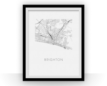 Load image into Gallery viewer, Brighton Map Black and White Print - england Black and White Map Print
