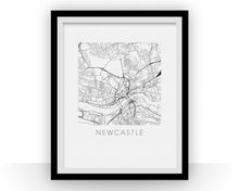 Load image into Gallery viewer, Newcastle Map Black and White Print - england Black and White Map Print
