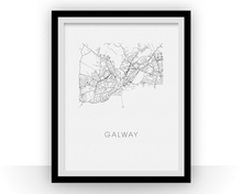 Charger l'image dans la galerie, Affiche cartographique de Galway - Style Noir et Blanc
