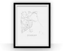 Load image into Gallery viewer, Duxbury Map Black and White Print - massachusetts Black and White Map Print
