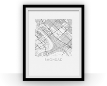 Charger l'image dans la galerie, Affiche cartographique de Bagdad - Style Noir et Blanc

