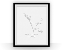 Charger l'image dans la galerie, Affiche cartographique de Anna Maria Island - Style Noir et Blanc
