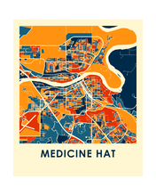 Load image into Gallery viewer, Medicine Hat Alberta Map Print - Full Color Map Poster
