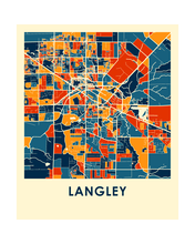 Charger l'image dans la galerie, Affiche cartographique de Langley British Columbia - Style Chroma
