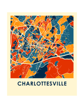 Charger l'image dans la galerie, Affiche cartographique de Charlottesville - Style Chroma
