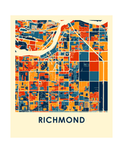 Charger l'image dans la galerie, Affiche cartographique de Richmond British Columbia - Style Chroma
