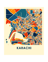 Load image into Gallery viewer, Karachi Map Print - Full Color Map Poster
