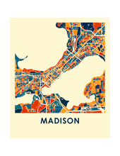 Charger l'image dans la galerie, Affiche cartographique de Madison - Style Chroma
