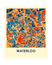 Charger l'image dans la galerie, Affiche cartographique de Waterloo Ontario - Style Chroma

