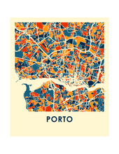 Charger l'image dans la galerie, Affiche cartographique de Porto - Style Chroma
