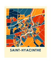 Load image into Gallery viewer, Saint Hyacinthe Quebec Map Print - Full Color Map Poster
