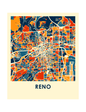 Charger l'image dans la galerie, Affiche cartographique de Reno - Style Chroma

