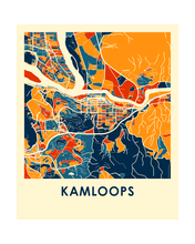 Load image into Gallery viewer, Kamloops British Columbia Map Print - Full Color Map Poster
