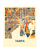 Load image into Gallery viewer, Tampa Map Print - Full Color Map Poster
