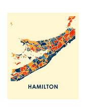 Charger l'image dans la galerie, Affiche cartographique de Hamilton Bermuda - Style Chroma
