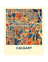 Charger l'image dans la galerie, Affiche cartographique de Calgary - Style Chroma
