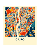 Charger l'image dans la galerie, Affiche cartographique de Le Caire - Style Chroma
