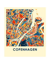 Charger l'image dans la galerie, Affiche cartographique de Copenhague - Style Chroma
