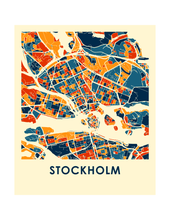 Charger l'image dans la galerie, Affiche cartographique de Stockholm - Style Chroma
