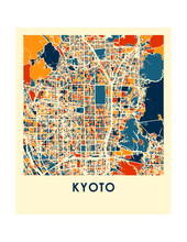 Load image into Gallery viewer, Kyoto Map Print - Full Color Map Poster
