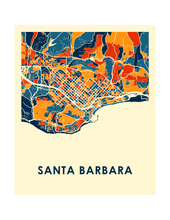 Charger l'image dans la galerie, Affiche cartographique de Santa Barbara - Style Chroma
