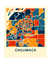 Charger l'image dans la galerie, Affiche cartographique de Chilliwack British Columbia - Style Chroma
