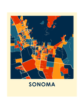 Charger l'image dans la galerie, Affiche cartographique de Sonoma - Style Chroma
