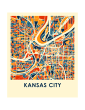 Charger l'image dans la galerie, Affiche cartographique de Kansas City - Style Chroma
