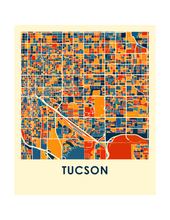 Charger l'image dans la galerie, Affiche cartographique de Tucson - Style Chroma
