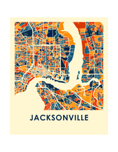 Charger l'image dans la galerie, Affiche cartographique de Jacksonville - Style Chroma
