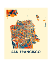 Charger l'image dans la galerie, Affiche cartographique de San Francisco - Style Chroma
