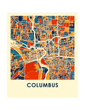 Charger l'image dans la galerie, Affiche cartographique de Columbus - Style Chroma
