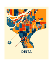 Load image into Gallery viewer, Delta British Columbia Map Print - Full Color Map Poster
