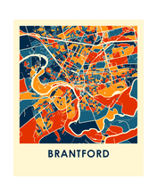 Charger l'image dans la galerie, Affiche cartographique de Brantford Ontario - Style Chroma
