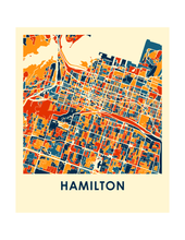 Charger l'image dans la galerie, Affiche cartographique de Hamilton - Style Chroma
