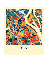 Charger l'image dans la galerie, Affiche cartographique de Kiev - Style Chroma
