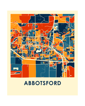 Load image into Gallery viewer, Abbotsford British Columbia Map Print - Full Color Map Poster
