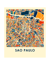 Charger l'image dans la galerie, Affiche cartographique de Sao Paulo - Style Chroma

