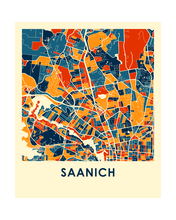 Load image into Gallery viewer, Saanich British Columbia Map Print - Full Color Map Poster
