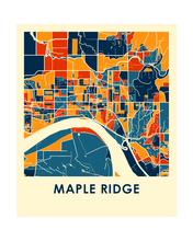 Load image into Gallery viewer, Maple Ridge British Columbia Map Print - Full Color Map Poster
