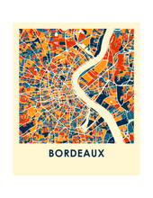 Charger l'image dans la galerie, Affiche cartographique de Bordeaux - Style Chroma
