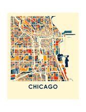 Load image into Gallery viewer, Chicago Map Print - Full Color Map Poster
