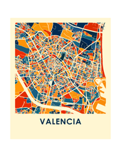 Charger l'image dans la galerie, Affiche cartographique de Valence - Style Chroma
